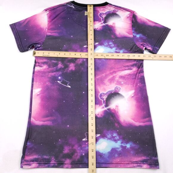 Entree LS Shirt Womens Large Purple Galaxy Cosmic AOP Crew Neck Short Sleeve USA - Picture 11 of 13